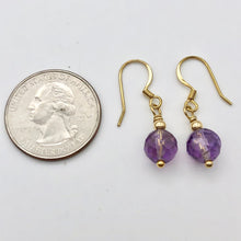 Load image into Gallery viewer, Royal Natural Amethyst 22K Gold Over Solid Sterling Earrings 310453C