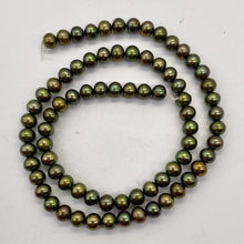 Load image into Gallery viewer, Fresh Water Pearls Round 16" Strand | 6mm | Iridescent Olive | 74 Pearls |