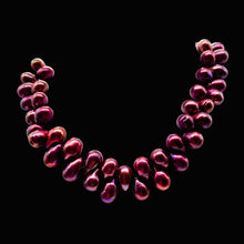 Load image into Gallery viewer, Radiant Raspberry 9.5x8.5mm to 19x9mm Teardrop Briolette Pearl Strand 110131A