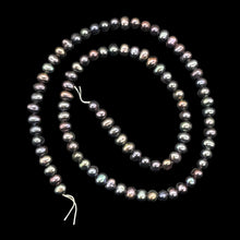 Load image into Gallery viewer, Near Round Blue Peacock 6-5mm FW Pearl Strand 109941