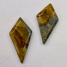 Load image into Gallery viewer, Owyhee Jasper Kite Briolette Beads | 43x23x4mm | Brown Gray | 2 Pendant Beads |