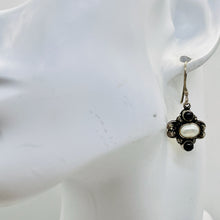 Load image into Gallery viewer, Garnet Fresh Water Pearl Sterling Silver Earrings | 1 1/4" Long | Red White |