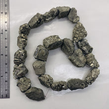 Load image into Gallery viewer, Pyrite Crystals Nugget Strand | 21x17x9 to 16x15x12mm | Silver Gold | 22 Beads|