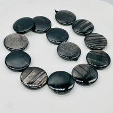Load image into Gallery viewer, Silver Mirrors Hypersthene 29x7mm Disc Bead Strand for Jewelry Making 107041