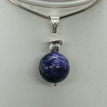 Load image into Gallery viewer, Charoite Sterling Silver Pendant | Purple, White | 1 3/4" Long |