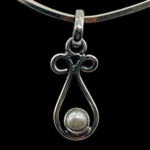Load image into Gallery viewer, Pearl Sterling Silver Drop Pendant | 1" Long | White | 1 Pendant |