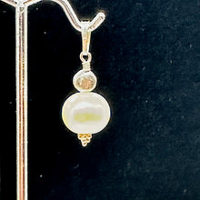 Load image into Gallery viewer, Fresh Water Pearl Large, Near Round Sterling Silver Drop Pendant | 1" Long |