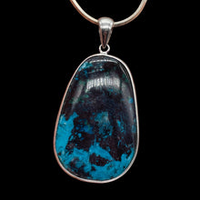 Load image into Gallery viewer, Chrysocolla Sterling Silver Oval Pendant | 2 1/2" Long | Blue, Green| 1 Pendant|