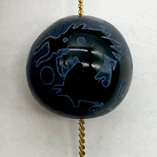 Load image into Gallery viewer, 1 Etched Dragon Phoenix Sardonyx 20mm Bead 10277 | 20mm | Black and White