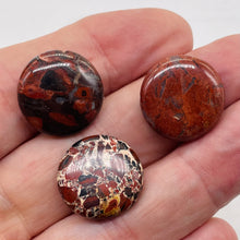 Load image into Gallery viewer, Red 3 Brecciated Jasper 20mm Coin Beads 009568