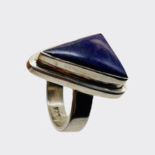 Load image into Gallery viewer, Gemstone Triangle Sugilite Sterling Silver Ring | Size7.5 | Purple | 1 Ring |