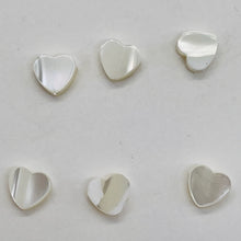 Load image into Gallery viewer, Mother of Pearl Baby Heart Beads | 7x7x2mm | White | 6 Beads |