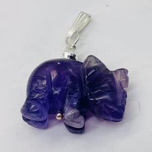 Load image into Gallery viewer, Amethyst Carved Elephant Sterling Silver Pendant |20x16x9mm (Elephant)|