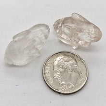 Load image into Gallery viewer, Hoppy 2 Carved Clear Quartz Bunny Rabbit Beads | 22x12x10m | Clear