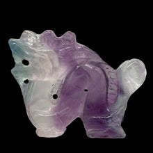 Load image into Gallery viewer, Fluorite Carved Dragon Figurine or Pendant Bead | 40x50x16mm | Purple Green | 1