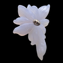 Load image into Gallery viewer, Chalcedony 17ct Hand Carved Flower Bead | 43x25x4mm | Blue | 1 Pendant Bead |