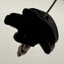 Load image into Gallery viewer, 2 Soaring Carved Onyx Eagle Animal Beads | 18x18x7mm | Silver black