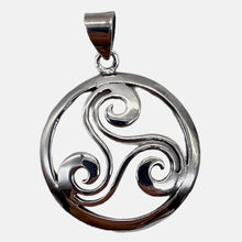 Load image into Gallery viewer, Celtic Triskelion Sterling Silver Charm | 1 1/4" Long | Silver | 1 Pendant |