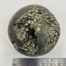 Load image into Gallery viewer, Pyrite Scrying Sphere | 329g (11.6oz) | 44mm (1.75") | Gold Gray | Specimen |