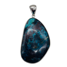 Load image into Gallery viewer, Chrysocolla Sterling Silver Oval Pendant| 2 1/2" Long | Blue, Green | 1 Pendant|