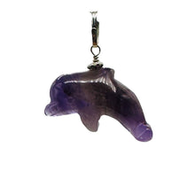 Load image into Gallery viewer, Amethyst Dolphin Sterling Silver Pendant | 1.5" Long | Purple | Dolphin |