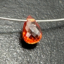 Load image into Gallery viewer, Sapphire, Faceted Padparadscha .41ct Briolette Pendant Bead | 5x3mm| Orange| 1 |