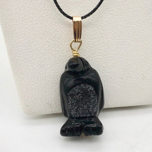 Load image into Gallery viewer, Obsidian Penguin Pendant Necklace | Semi Precious Stone Jewelry | 14K Pendant