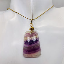 Load image into Gallery viewer, Fluorite 14K Gold Filled Wire Wrap Trapezoid Pendant| 2" Long | Purple, Clear |