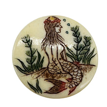 Load image into Gallery viewer, Lovely Scrimshawed 25x4mm Mermaid Bead 4116D