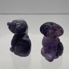 Load image into Gallery viewer, Faithful 2 Natural Amethyst Carved Dog Animal Beads | 22x15x15mm | Purple