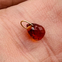 Load image into Gallery viewer, Fiery Orange Sapphire 18K Briolette Bead Pendant | 5x4mm | .7 ct |