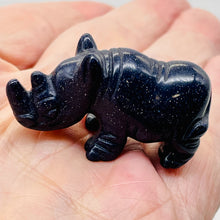 Load image into Gallery viewer, Hand-Carved Sparkling Standing Rhinosceros | 1 Figurine | | 1" Tall | Purple