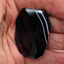 Load image into Gallery viewer, Onyx Flat Faceted RectangularPendant Bead | 50x48x14mm | Black White | 1 Bead |