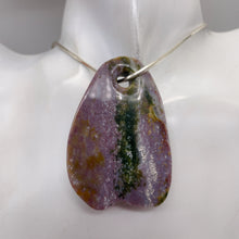 Load image into Gallery viewer, Fancy Jasper Flat Teardrop Pendant Bead | 60x40x7mm | Mauve Green | 1 Bead |