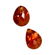 Load image into Gallery viewer, Natural Padparadscha Faceted Sapphires | 0.56cts | Orange | Briolette | 2 ea |