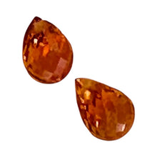 Load image into Gallery viewer, Padparadscha Faceted Sapphire Beads | 0.51cts | Orange | Briolette | 2 ea |