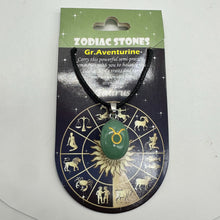 Load image into Gallery viewer, Zodiac Taurus Aventurine Stone Oval Pendant | 1 1/2" Long | Green | 1 Pendant |