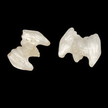 Load image into Gallery viewer, 2 Hand Carved Natural Quartz Bat Beads | 21x16x5mm | Clear
