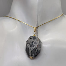 Load image into Gallery viewer, Picasso Jasper 14K Gold Filled Pendant | 1 3/4" Long | Gray/Black| 1 Pendant |