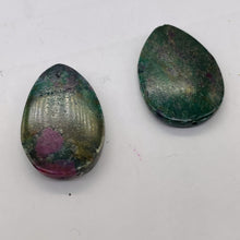 Load image into Gallery viewer, Ruby Zoisite Tear Drop Beads | 30x21x5mm | Green, Red | 2 Pendant Beads |