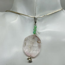 Load image into Gallery viewer, Kunzite, Chrysoprase Sterling Silver Pendant | 2 1/4" Long | Clear | 1 Pendant|