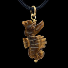 Load image into Gallery viewer, Tigereye Carved Seahorse W/22K Vermeil Pendant - So Cute! 509244TEG