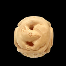 Load image into Gallery viewer, Carved Chinese Zodiac Year of the Rat Bone Bead | 360mm | Cream | Round | 1 Bd |
