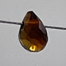 Load image into Gallery viewer, Merlot Zircon Gemstone .3 ct Briolette Bead | 4x3mm | Dark Yellow | 1 Bead |