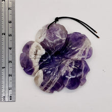Load image into Gallery viewer, Amethyst Carved Pendant Flower | 55x8mm | Purple White | 1 Bead |