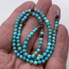 Load image into Gallery viewer, Turquoise Faceted Beads 16 Inch Strand | Round | 4mm | Blue | 100 Beads |