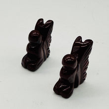 Load image into Gallery viewer, 2 Brecciated Jasper Pixie Fairy Animal Beads | 21x16x7mm | Red