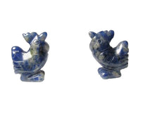 Load image into Gallery viewer, 2 Cute Hand Carved Sodalite Rooster Beads | 21x16x8.5mm | Blue white