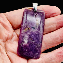 Load image into Gallery viewer, Natural Purple Lepidolite Large Rectangular Sterling Silver Pendant | 2 3/4" |