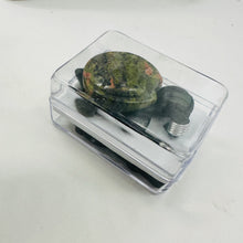 Load image into Gallery viewer, Unakite Stone Turtle Pendant Necklace | 3/4' Long | Green, Pink | 1 Pendant |